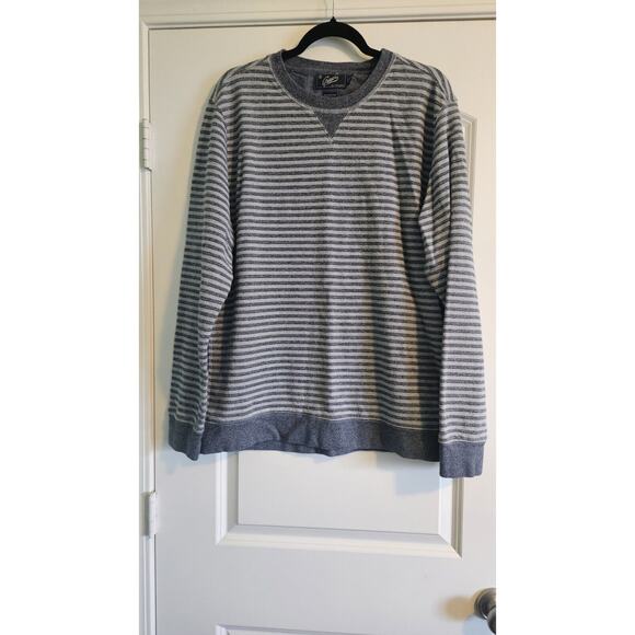 Grayers Clothier XXL Mens Blue Grey Stripped Pullover Crew Neck Long Sleeve - Picture 3 of 6